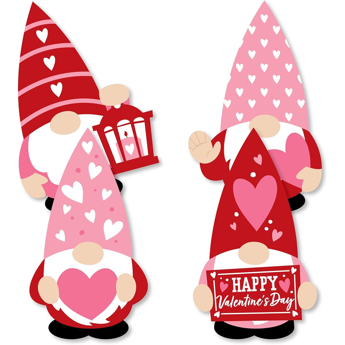 Happy Big Polka Dot Valentine Gnome - Decoration DIY Valentine's Day Party Essentials - Set of 20