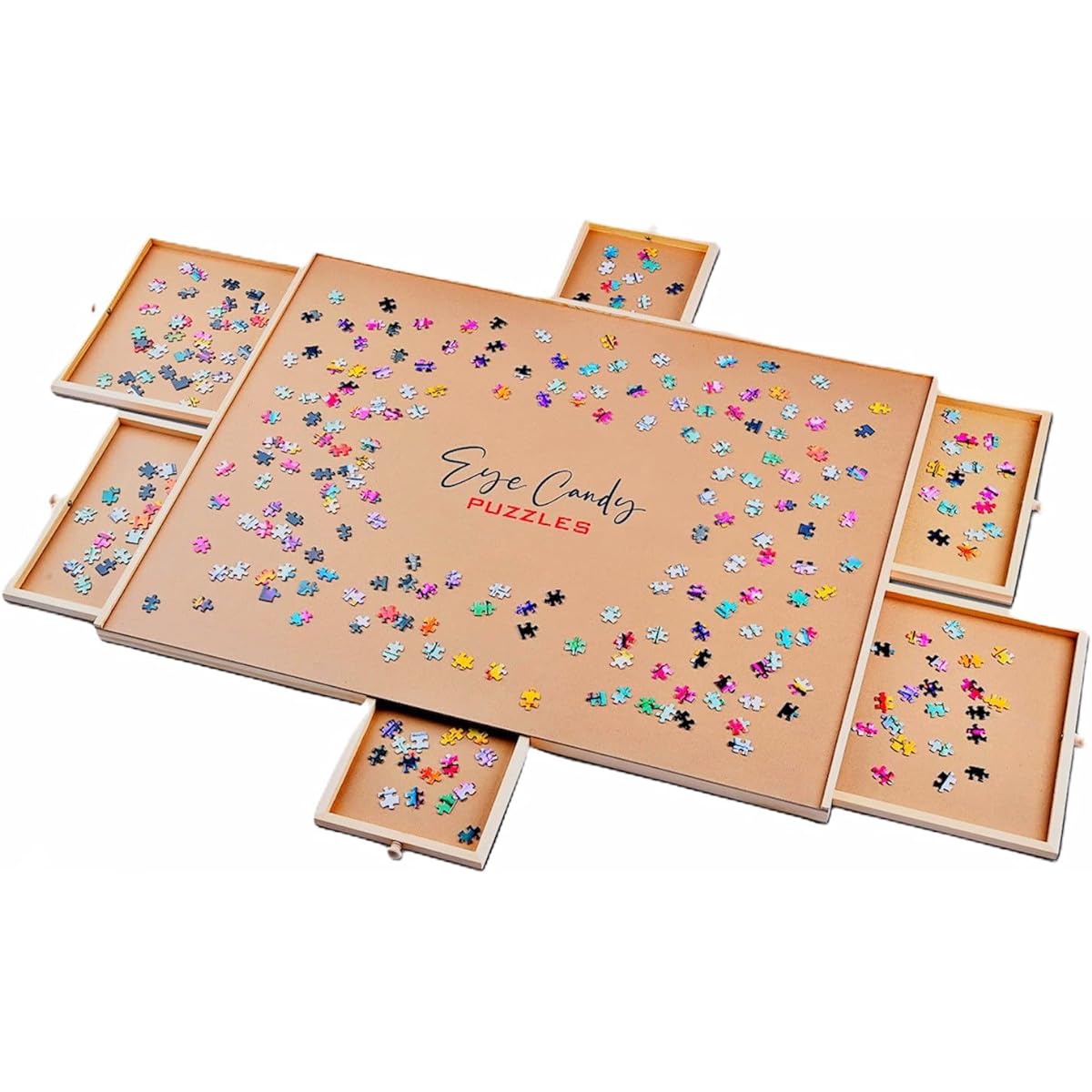 Wooden Puzzle Table with 6 Drawers - A Complete Sorting and Storage System for Your Puzzles