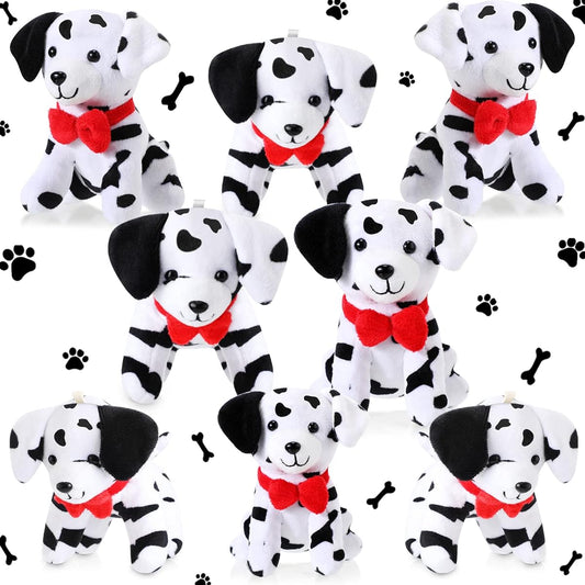 8 Pieces Dalmatian Plush Toys Bulk 4.8 Inch Spotted Dog Small Stuffed Dog Party Favors Mini Stuffed Animals Dog Stuffed Toys for School/Carnival/Prizes/Backpack/Keychain Birthday/Animal Theme Party