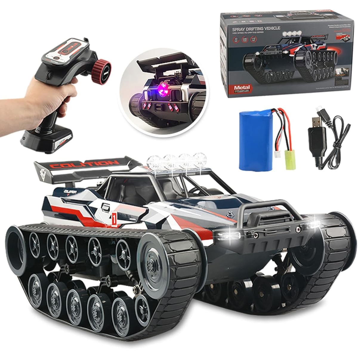 led car 2.4Ghz wireless operation Simulation tank model Kids toy Tank toy Tank toy Pretend play Alloy miniature car 1:12 Light & mist bottle Military hobby Popular gift Indoor game Military vehicle Pretend play Gift Educational toy Boy Girl Birthday Gift