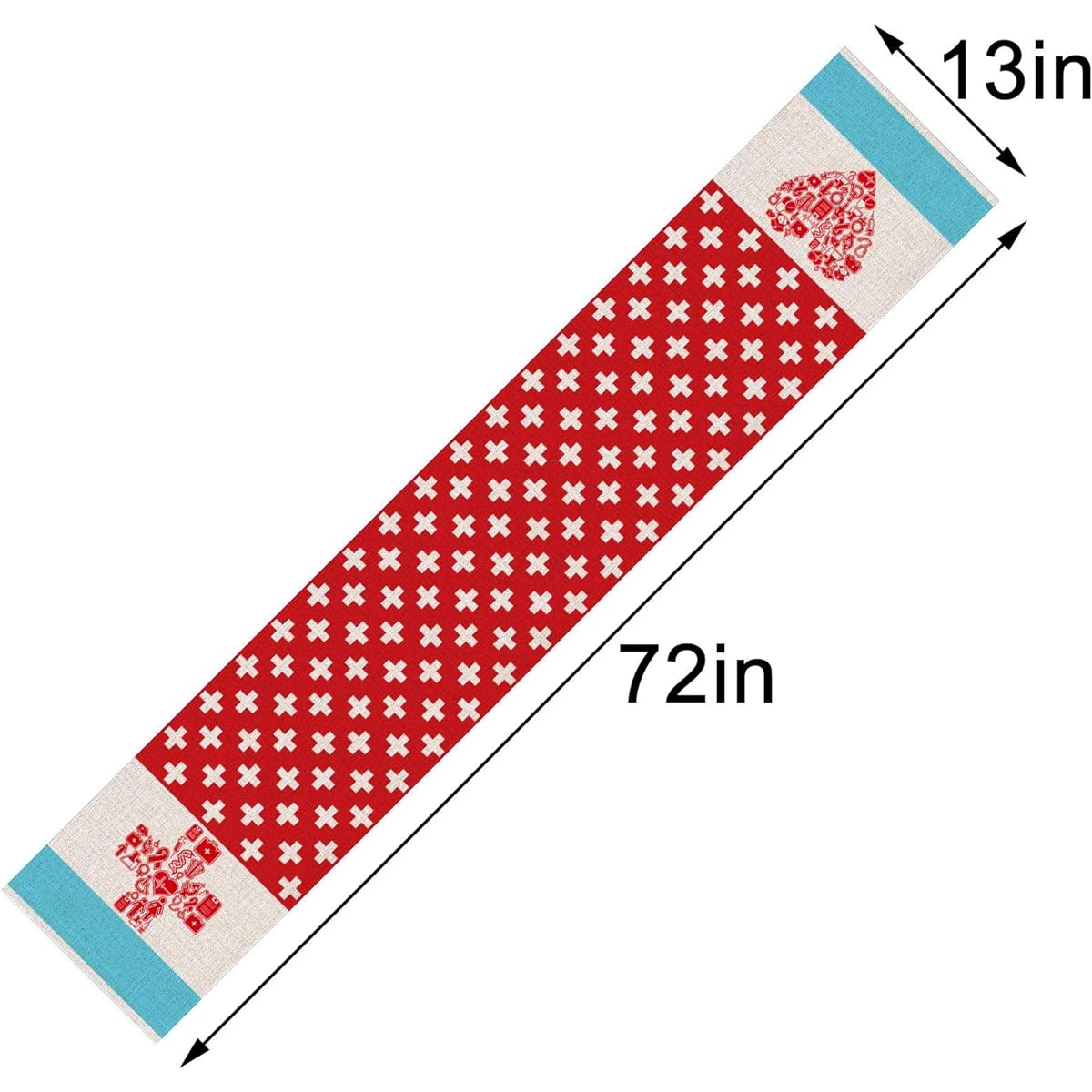 Linen 13" x 72" Nurse Graduation Table Runner, RN Party Dinner Table Decor, Medical School, Nursing School, Nurses Party Table Runner