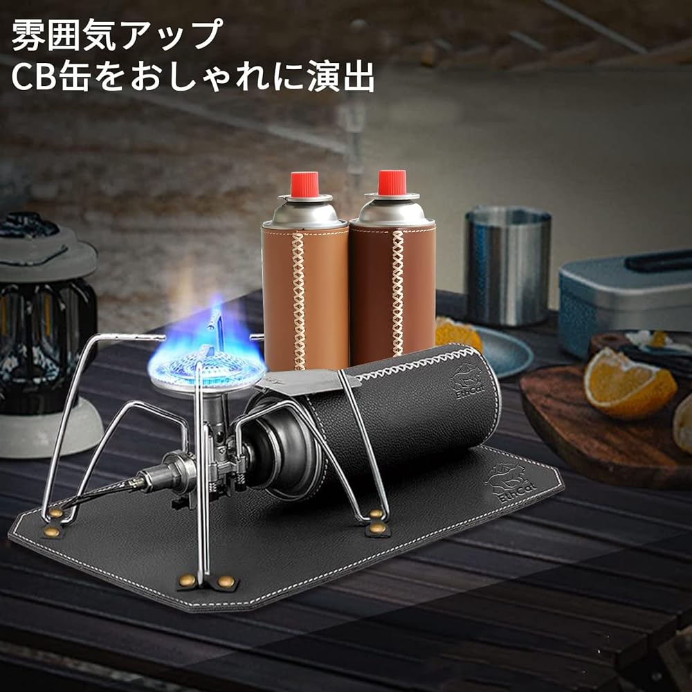 EthCat CB Can Cover Gas Can Cover Gas Tank Protective Case Gas Cylinder Leather Cover Fuel Cylinder Storage Bag Cartridge Protector Stylish Outdoor Camping Equipment Cover/Mat Set (Red)