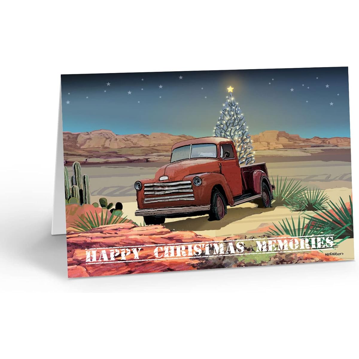 Stonehouse Collection Classic Red Truck Christmas Cards - 18 Holiday Cards with Envelopes - Made in the USA - Western Christmas Cards (Standard)