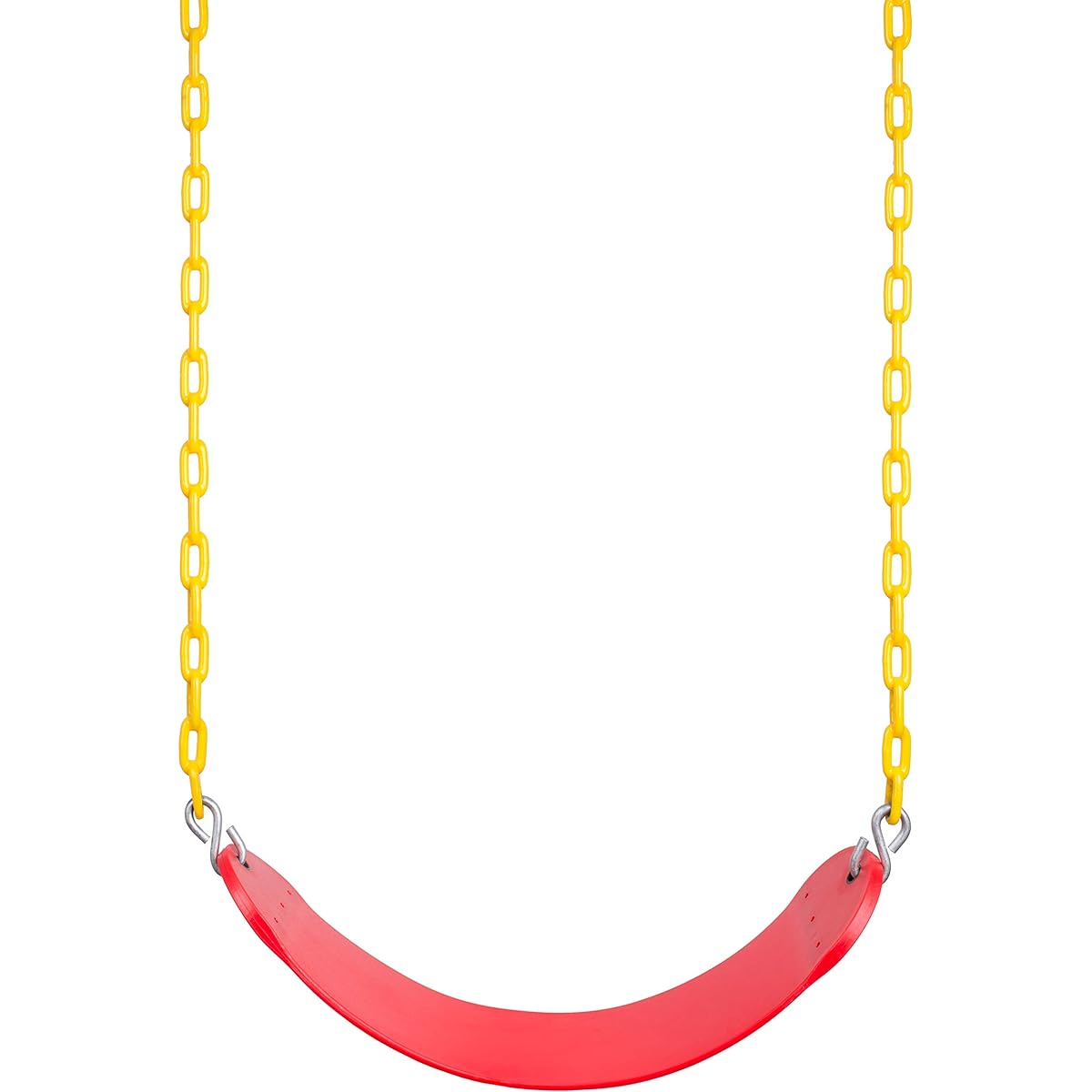 Bounce Swing Seat - Outdoor Swing Set Accessories with Heavy Duty Rust-Free Chains, Thick Plastic Coated for Safety and Comfort - Outdoor Swing for Kids and Adults, Red 3130