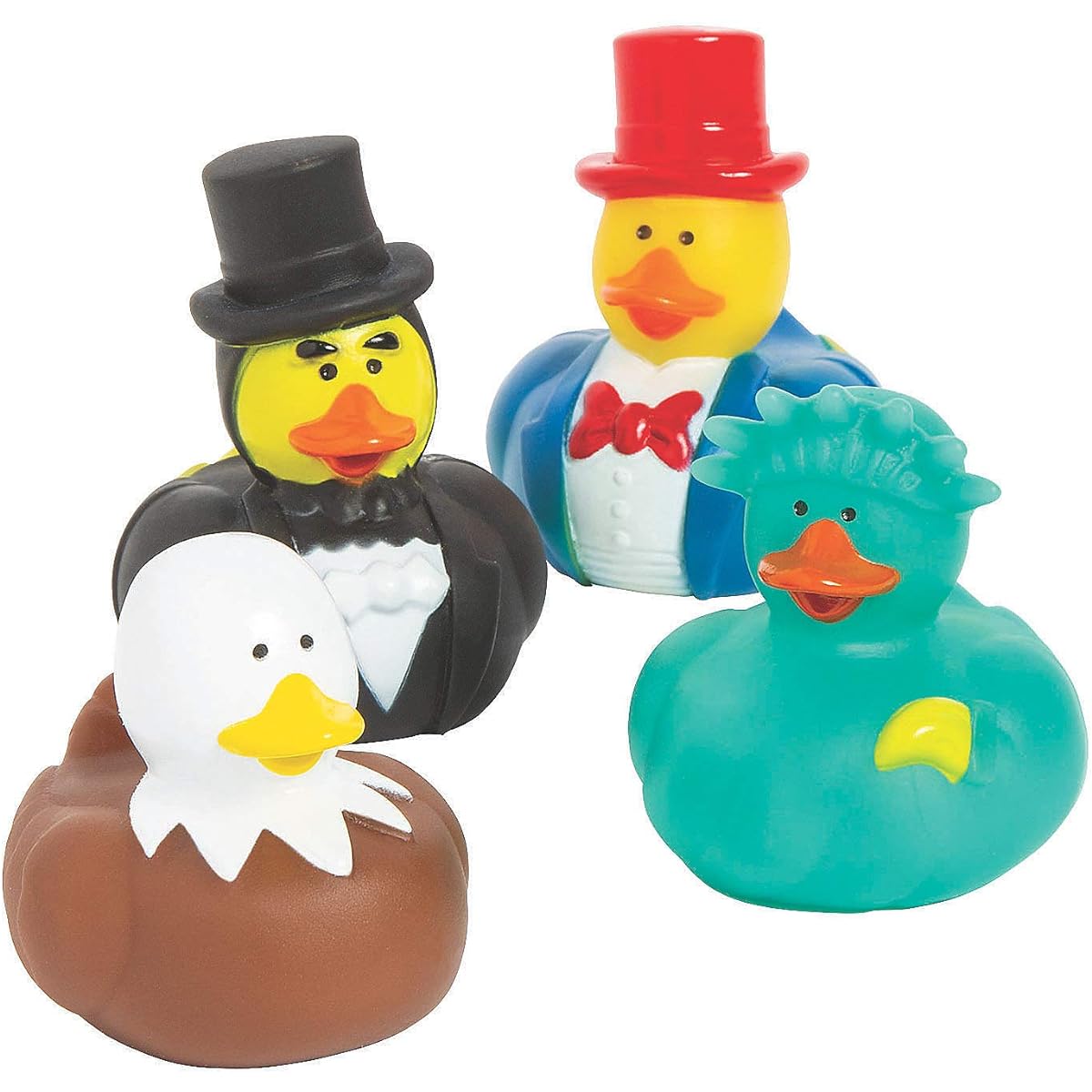 Fun Express Patriotic USA Icons Rubber Ducks - Set of 48 - 4th of July Toys Party Favors Favors