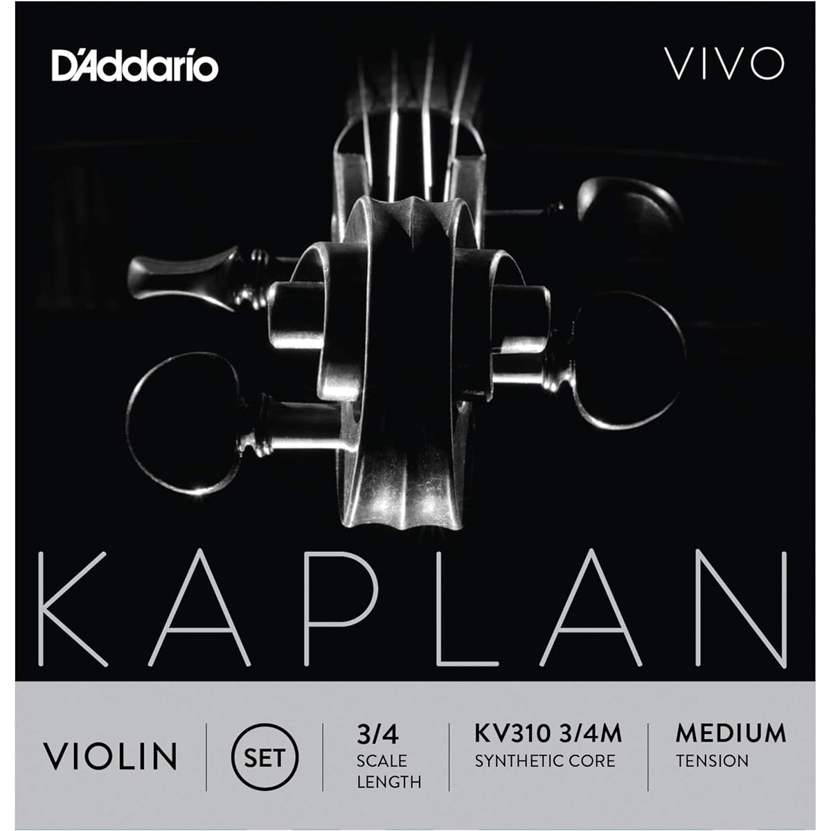 D'Addario Violin Strings Kaplan Vivo Set KV310 3/4M Medium Tension [Domestic Genuine Product]