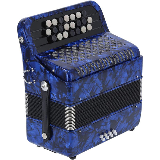 22 Key 8 Bass Accordion, Engineering ABS Accordion Stainless Steel Accordion Reed Musical Instrument for Beginners Professionals (Purple)