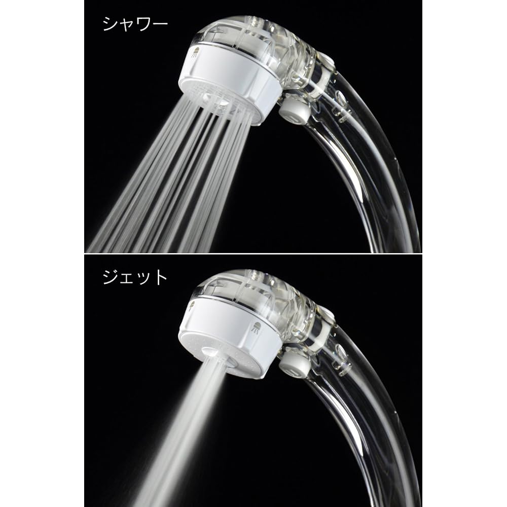 Gaona Magicayo Ariene Shower Head and Hose Set Clear Stop (Jet water flow, easy to clean, 30% water saving, low water pressure compatible) GA-FH028