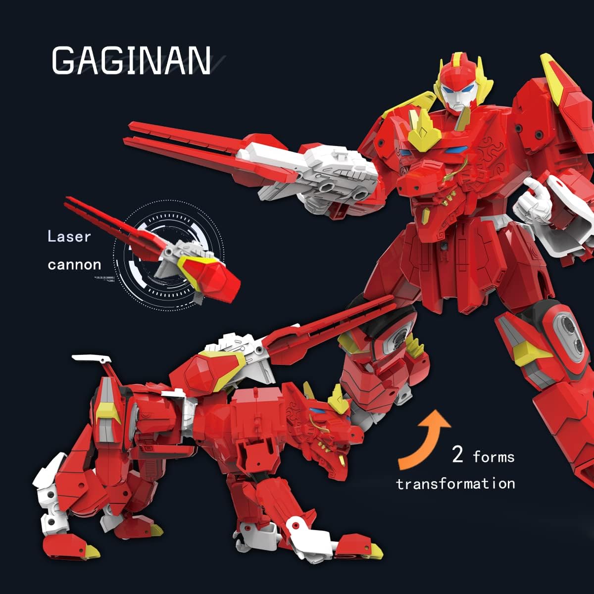 GAGINAN Kylin Warrior Turn into Robot Toy Sagacious Animal Robot Action Figure 10 Inch Transforming Robot Figure Disassembly Toy for Boys & Girls Ages 6+ (Red)