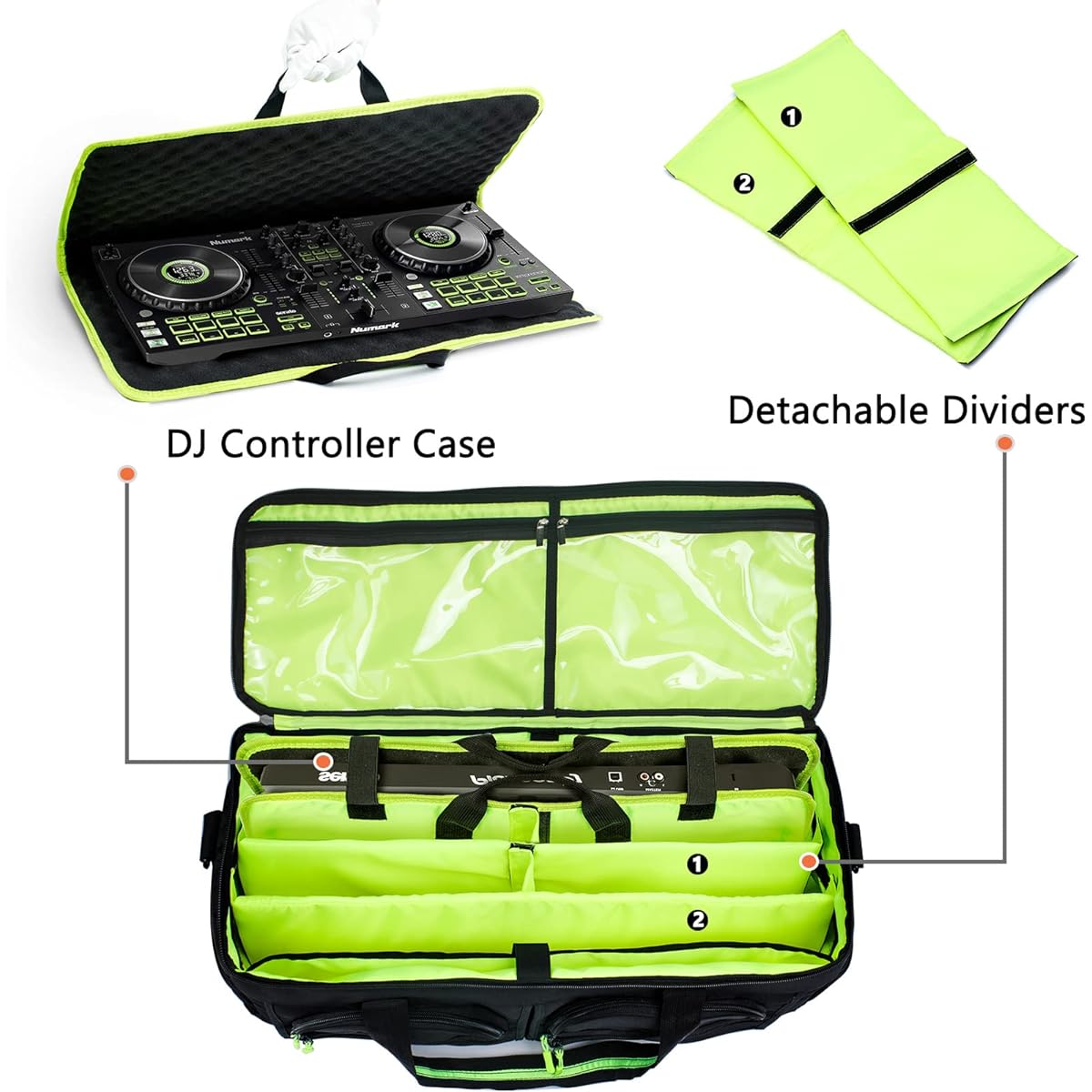 MYBAGZING Cable File Gig Bag with Removable Padded Bottom & Divider for Sound Equipment DJ Gear Musician Accessories