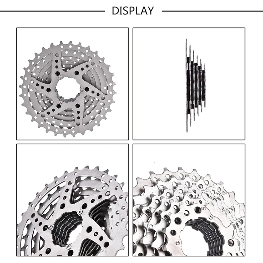 Bike Cassette Freewheel High Strength Steel 8 Speed 11‑32T Flywheel Cassette Sprocket Replacement for 8 Speed Bike Bike Bicycle