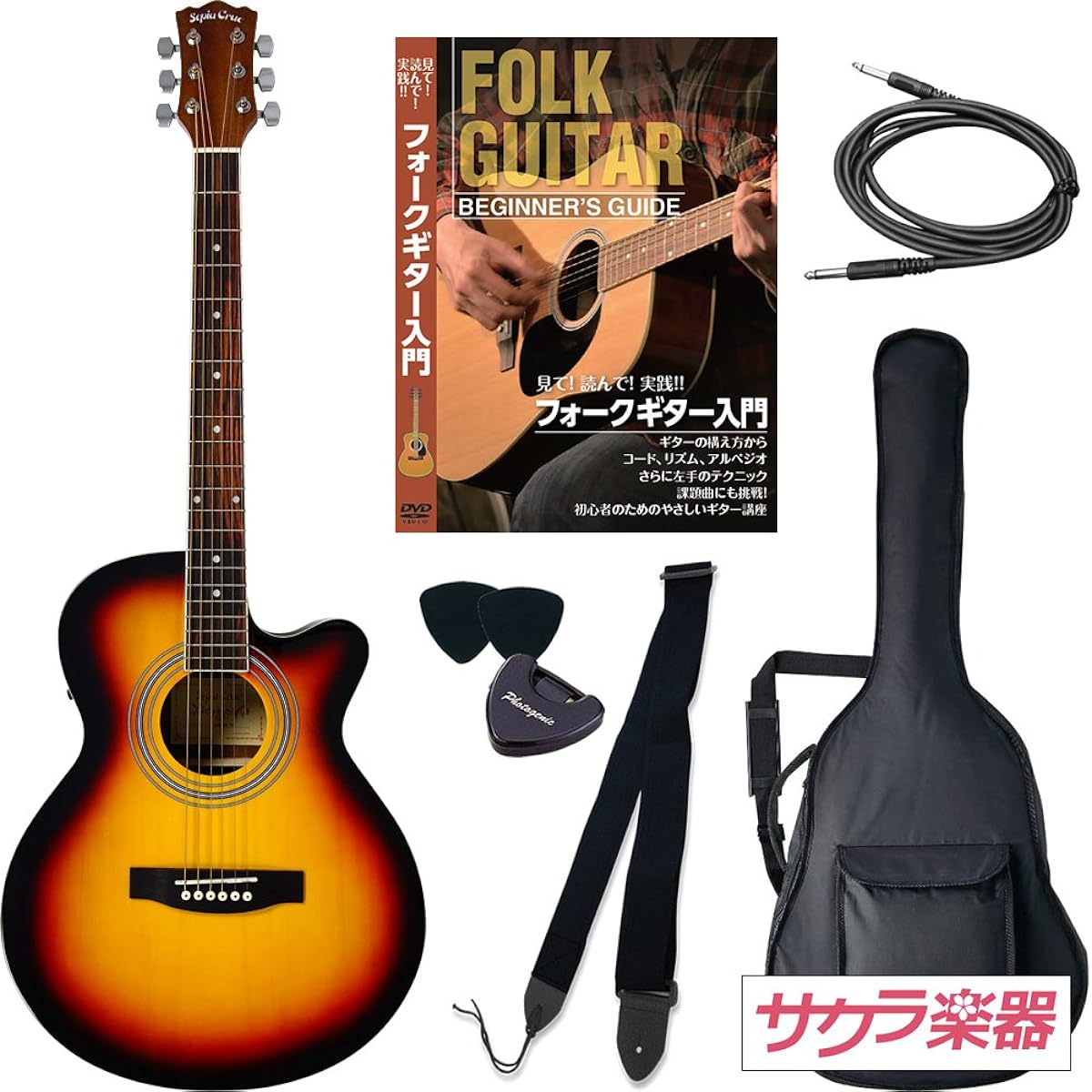 Sepia Crue Sepia Crue Acoustic Guitar Electric Acoustic EAW-01/VS Sakura Musical Instruments Original Beginner Introductory Limited Set