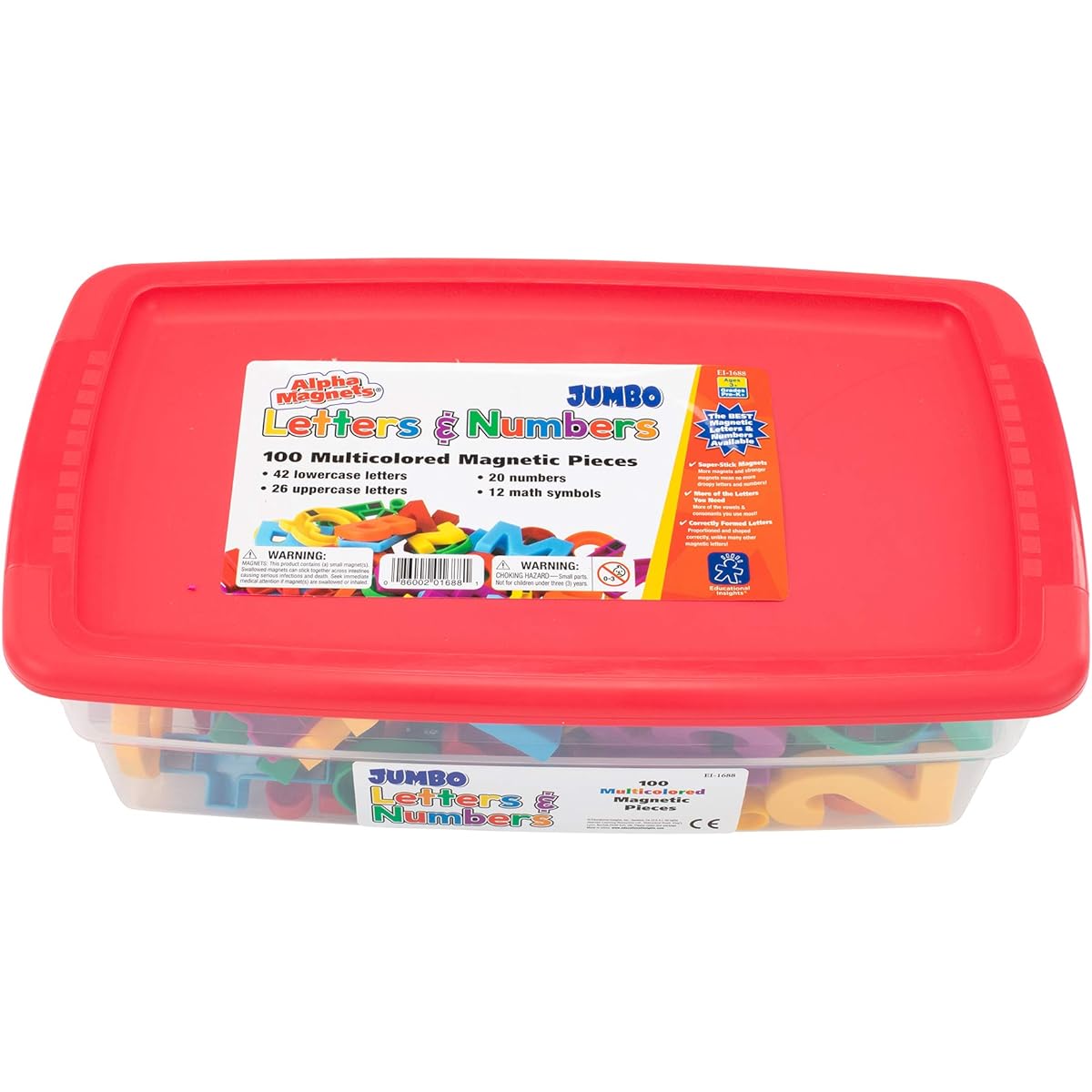 [Educational Insights] Educational Insights Multicolored Jumbo AlphaMagnets & MathMagnets, 100 Pieces 1688 [Parallel Import]