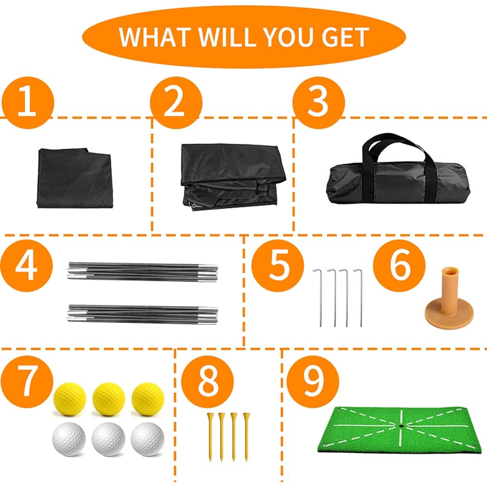 Voodans Golf Practice Net Golf Net Golf Mat Large Golf Style Golf Swing Practice Net Golf Practice Set
