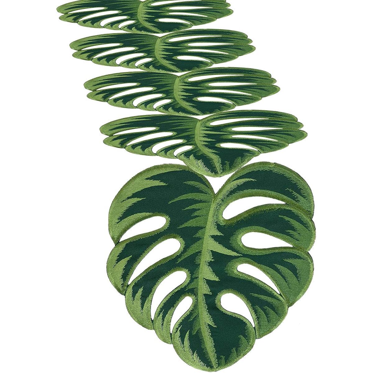 Simhomsen Table Runner with Embroidered Tropical Palm Leaves for Hawaiian Luau Party Paradise Jungle Beach Theme Party Baby Shower Summer Decorations (13 x 69 Inch)