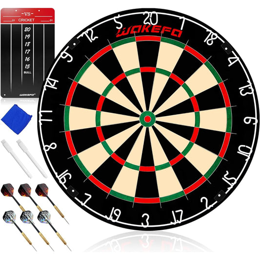 Sisal Dart Board Professional Blade Dart Board for Adults Steel Tip Dart Board Set for Game Room/Bar/Office Regulation Size High Grade Sisal Dart Board with 6 x 18g Metal Tip Darts