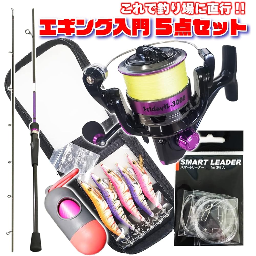 Go straight to the fishing spot Eging beginner's 5-piece set Friday Egging (egingset001)