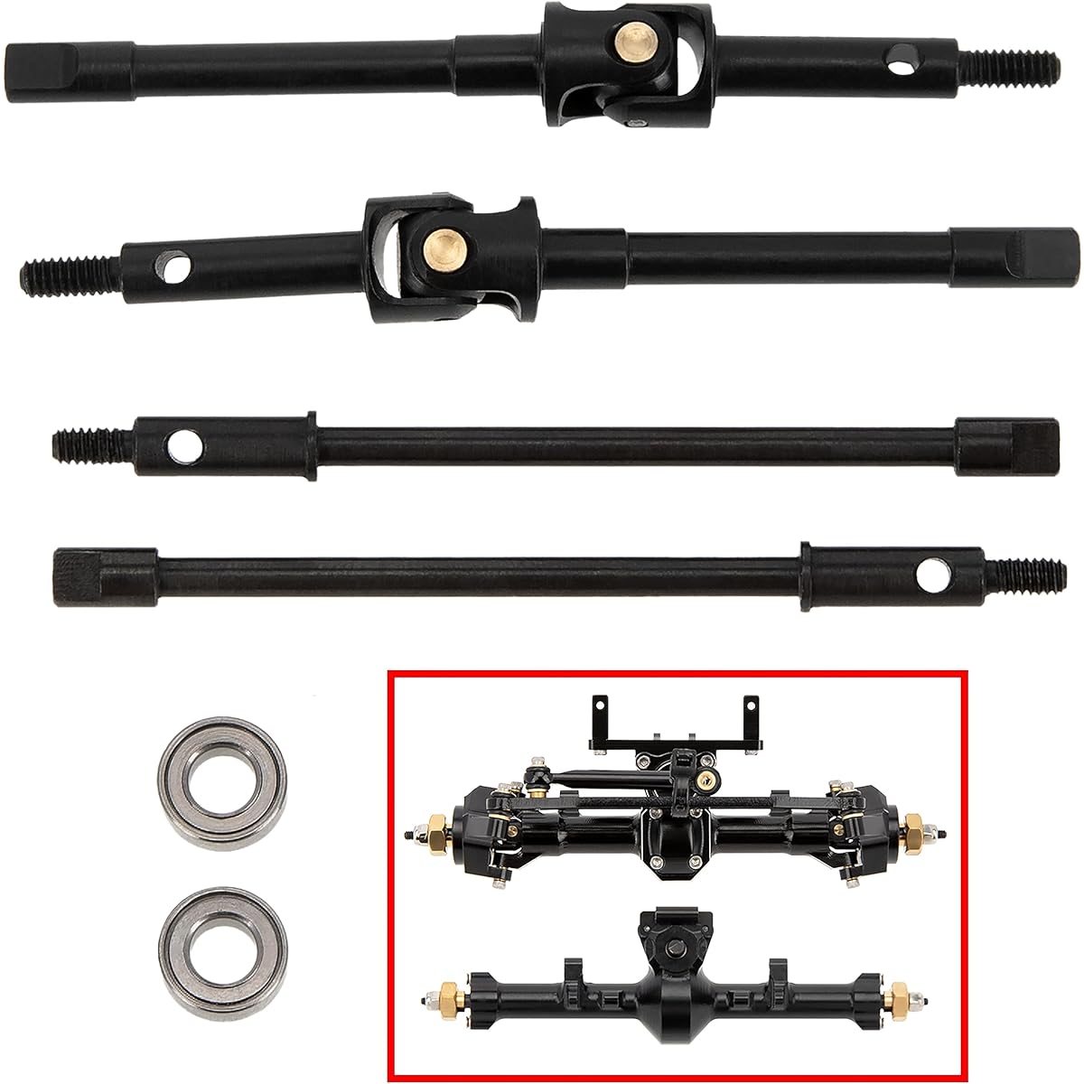 MEUS Racing Universal Joint Drive Shaft Crossknot CVD Drive Kit for SCX24 Stock Axle C10 Jeep