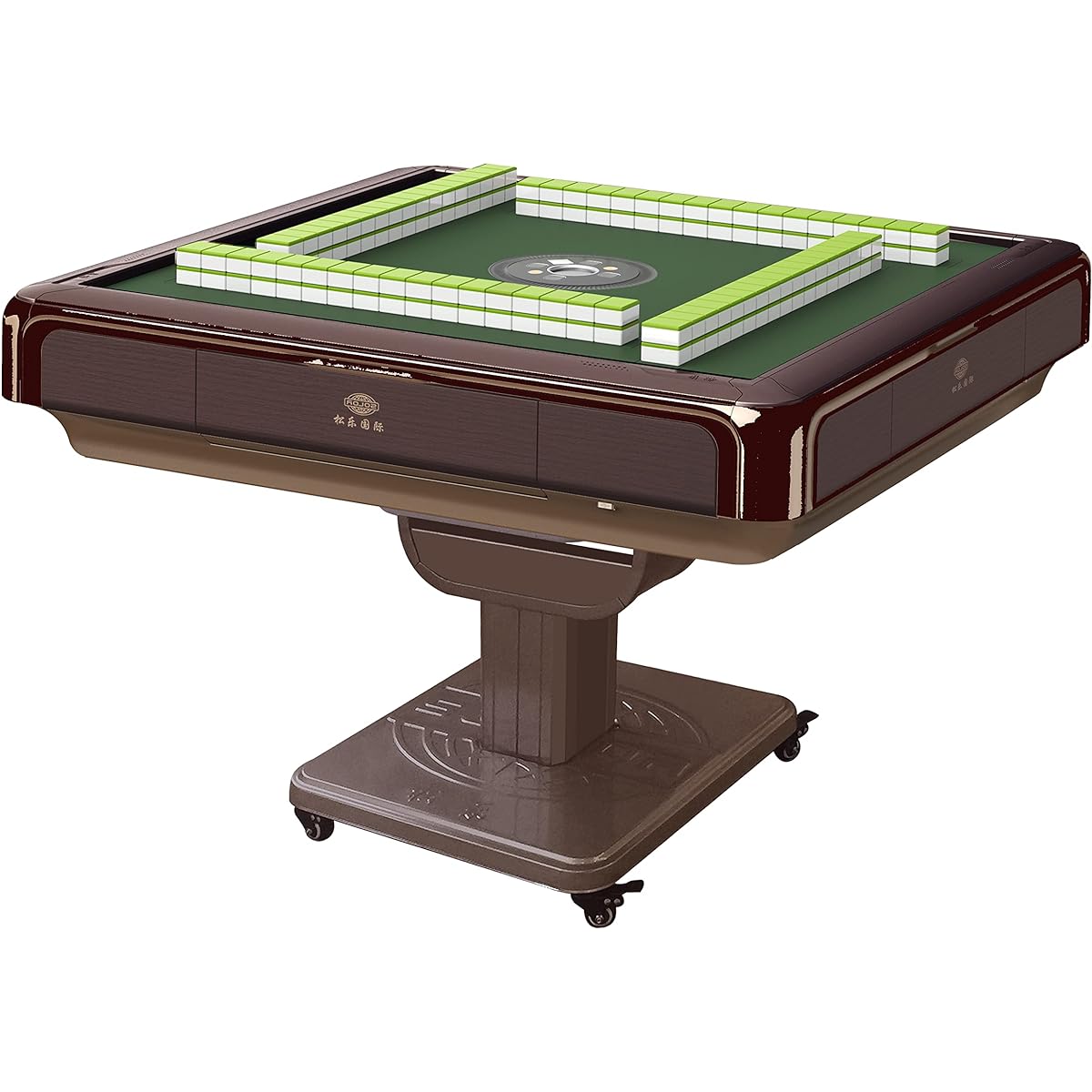 USA MJ Table Coffee Tornado Folding Automatic Mahjong Table 144 Mahjong Filipino Number Tiles Folding Style 2 Sets of 40mm Tiles + Hard Tabletop Cover