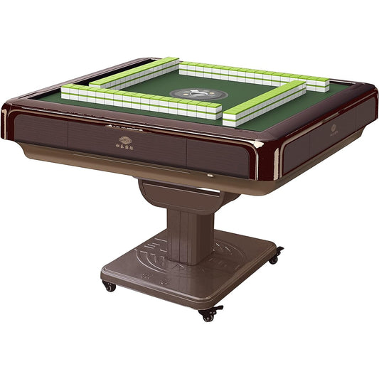 USA MJ Table Coffee Tornado Folding Automatic Mahjong Table 144 Mahjong Filipino Number Tiles Folding Style 2 Sets of 40mm Tiles + Hard Tabletop Cover