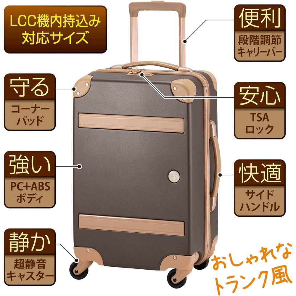[Plus One] Suitcase PEACE Passenger Sweets Color 36L 55.0cm 2.9kg 8172-49 S Size