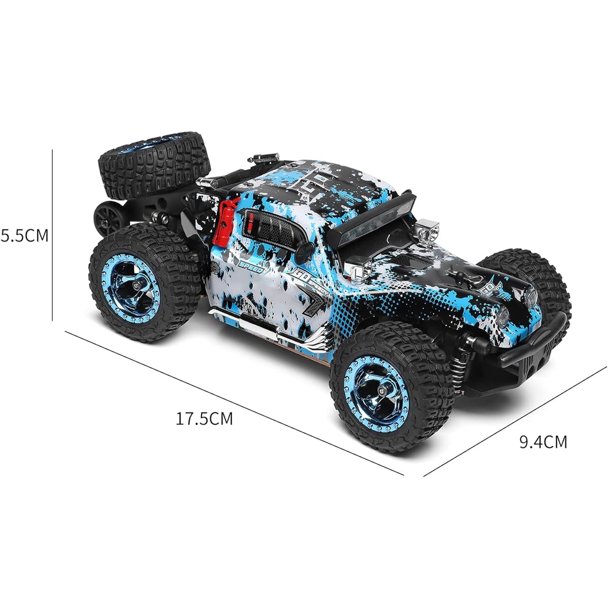 1/28 Scale Car, mewmewcat 284161 Remote Control Car 1/28 2.4GHz 30KM/H High Speed Off-Road Truck 4WD Car Racing Climbing Car Gift for Kids Adults