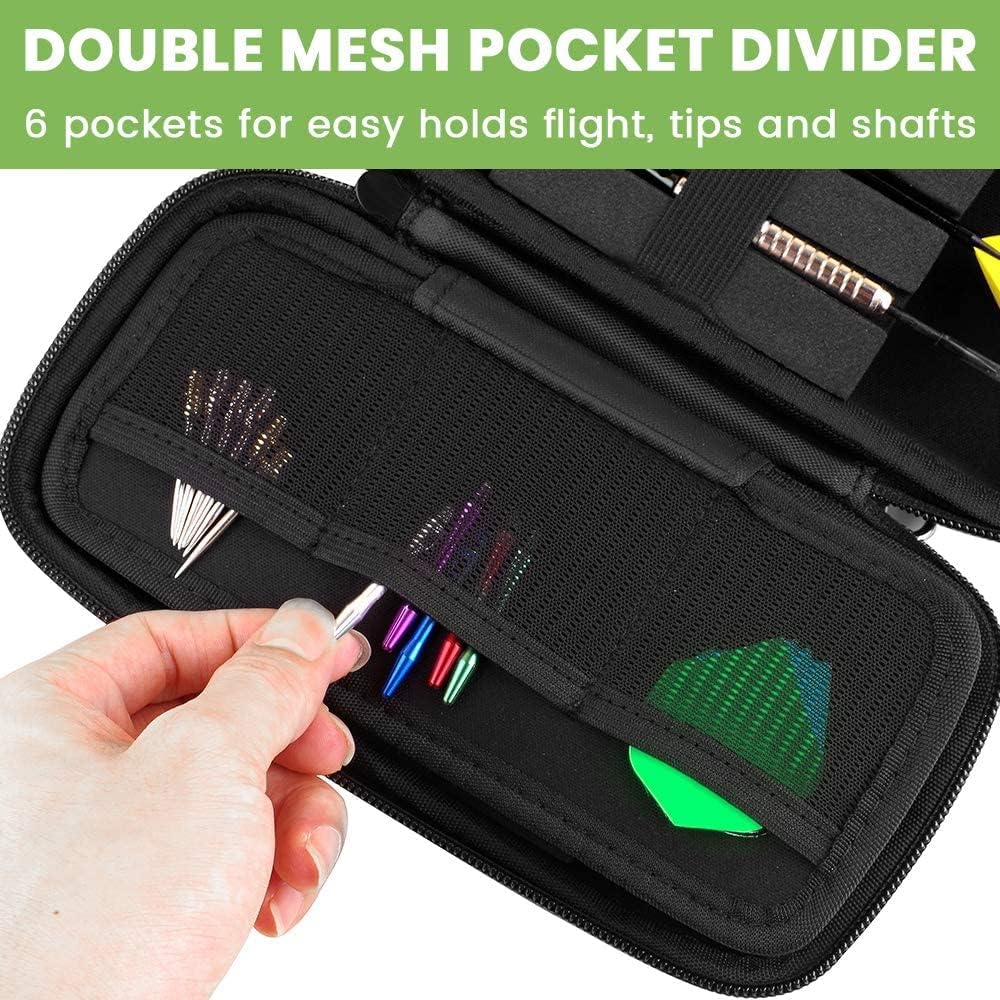Dart case (suitable for storing 6 steel dart tips and soft darts), dart carrying case suitable for storing dart tips, dart shafts, and household dart sets (sold as dart case only)