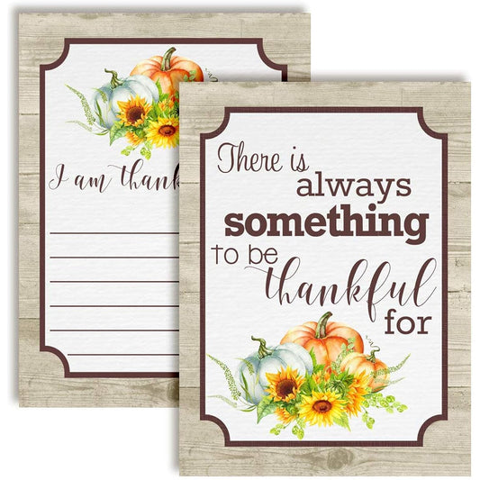 AmandaCreation"I Am Thankful For" Thanksgiving Pumpkin and Sunflower Thanksgiving Cards of 10 4" x 5.5"
