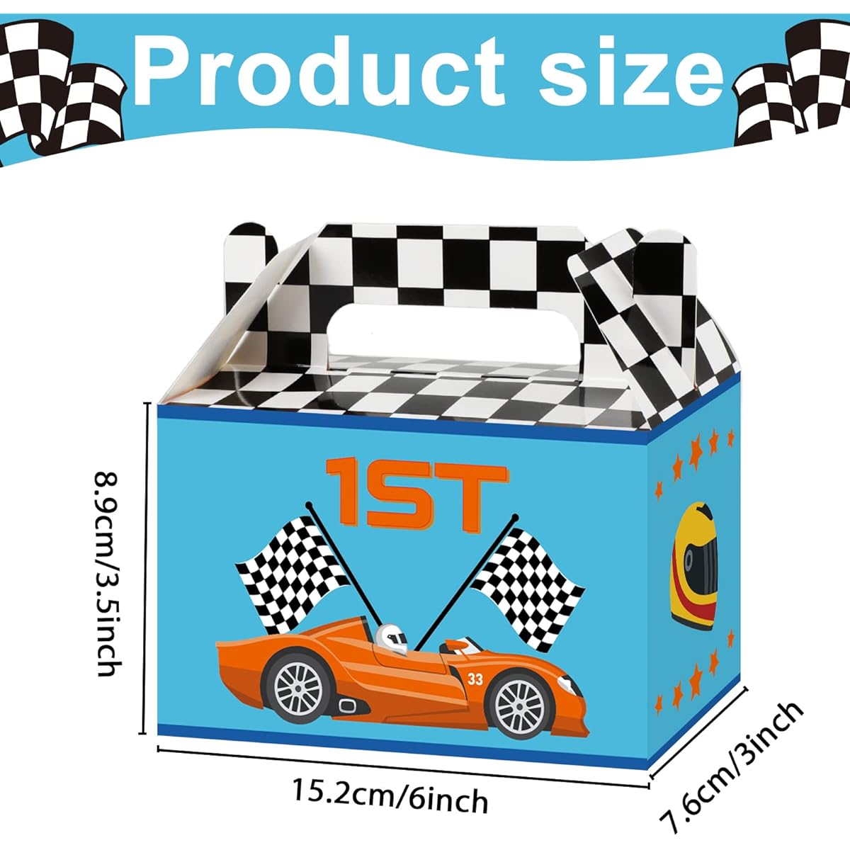 24pcs Race Car Party Gift Boxes Racing Party Favors Goodie Bags for Boys Kids Let's Go Racing Party Supplies 2 Fast Cars Theme Birthday Party Decorations Supplies 6 x 3 x 3.5 Inches