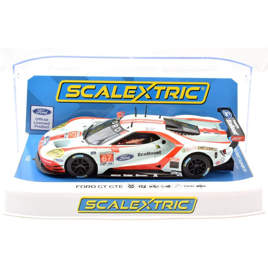Scalextric Ford GT GTE #67 1:32 Analog Slot Race Car C4453, Light Blue & Orange