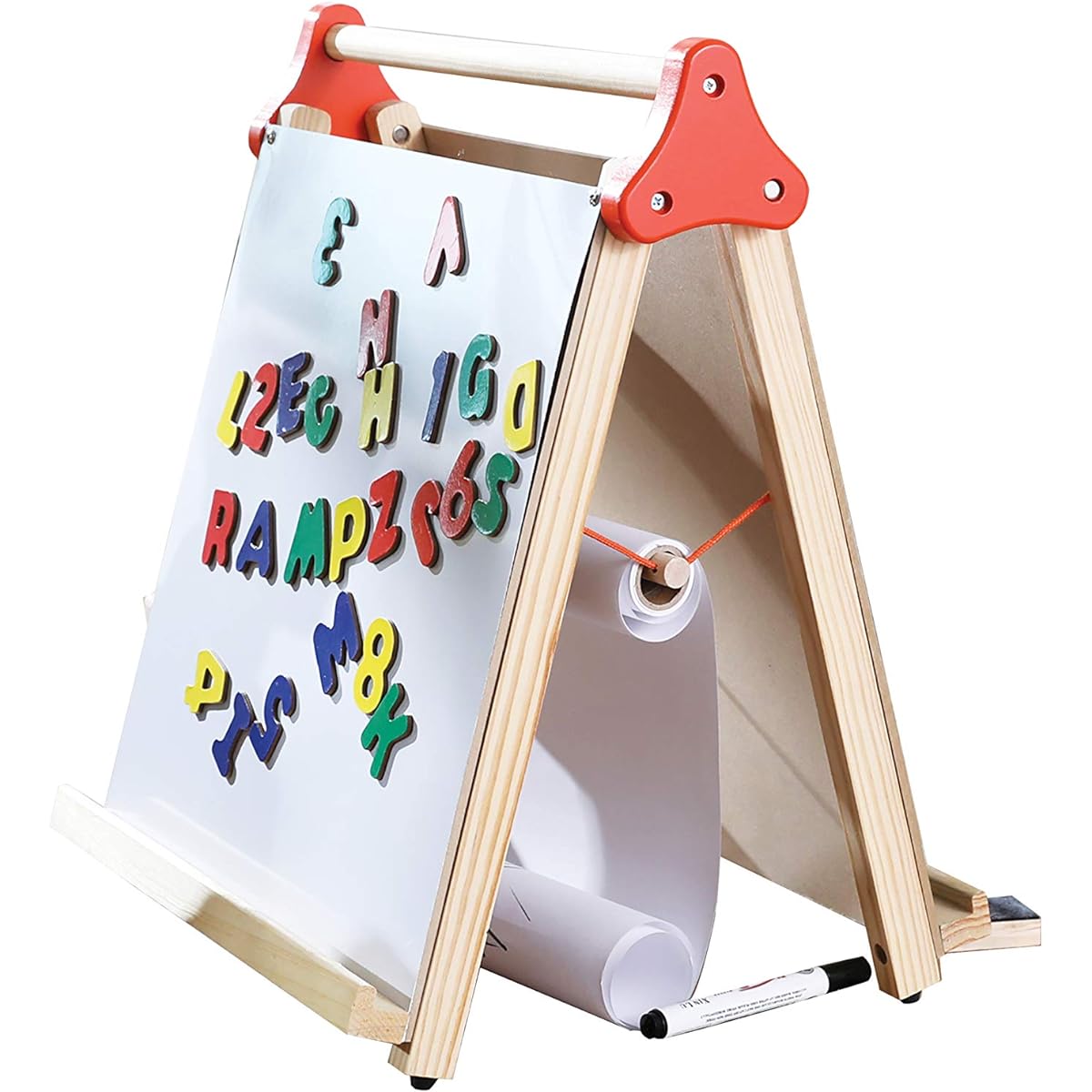 Edushape Kids Easel - 4 in 1 Desktop Art Station - Whiteboard, Chalkboard, Drawing/Painting Pad, Magnet (17" x 20")