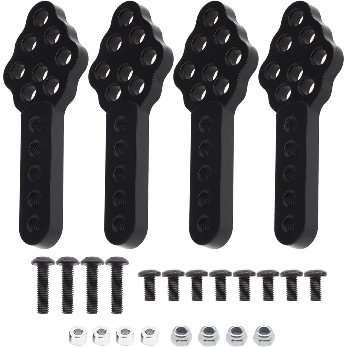 RC Car Shock Absorber Mount 51mm Shock Absorber Mount Height Adjustable Angle Adjustable for 1/10 Crawler Car Axial HSP RC4WD D90 Black 4pcs