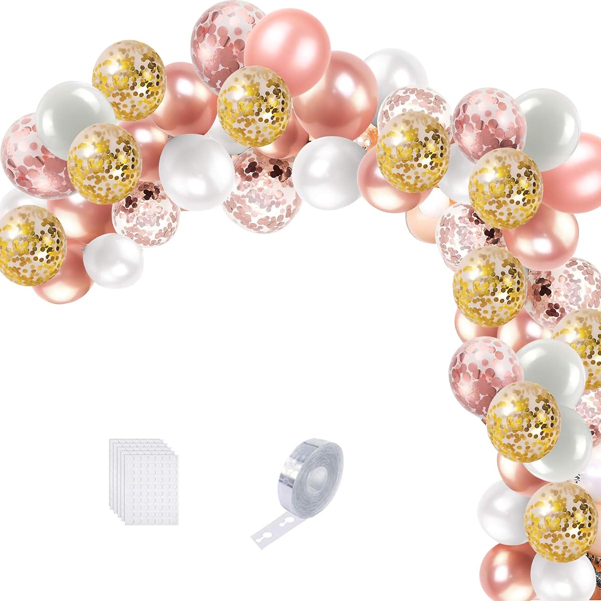 NOT HOME® Balloon Set, Confetti, 112 Pieces, Rose Gold, Wedding, Birthday, Party, Decoration Balloons, Graduation, Celebration, Confession, Valentine's Day Support, Surprise, Decoration Set