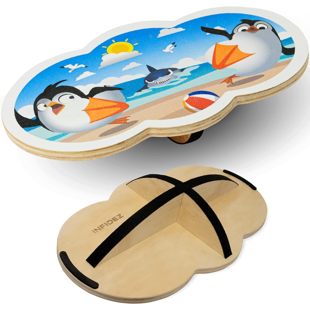INFIDEZ Wooden Balance Board for Kids - Penguin