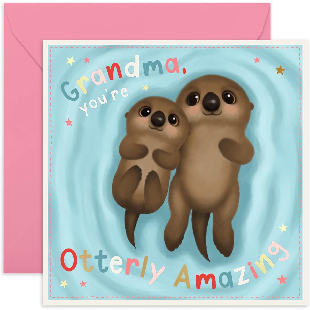 Central 23 - Birthday Card for Grandma - "Grandma You're Otterly Amazing" - Happy Birthday Card - With Cute Sticker