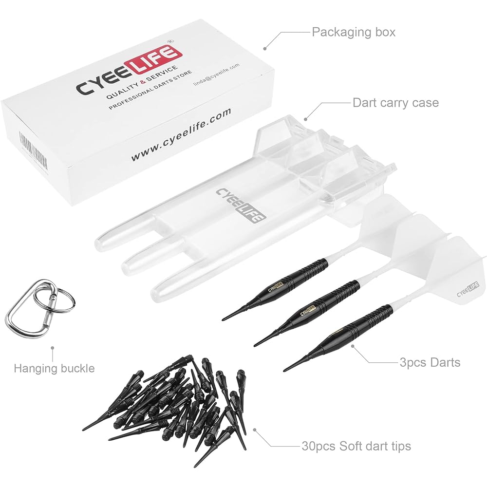 CyeeLife 16g Pure Copper Soft Tip Darts Set Soft tip Darts(White)