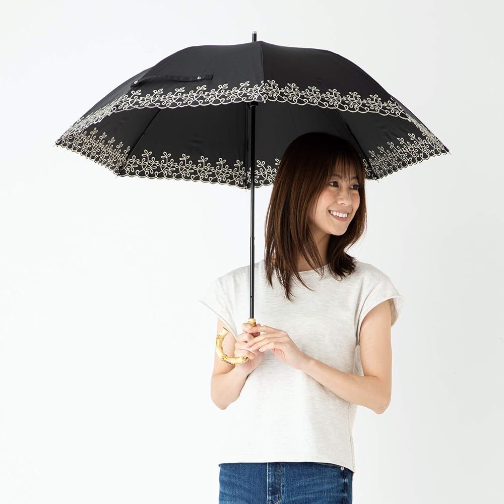 Parasol, UV protection, heat shielding, compact long umbrella, for both sun and rain, shading grade 1 laminate fabric, Cool Plus