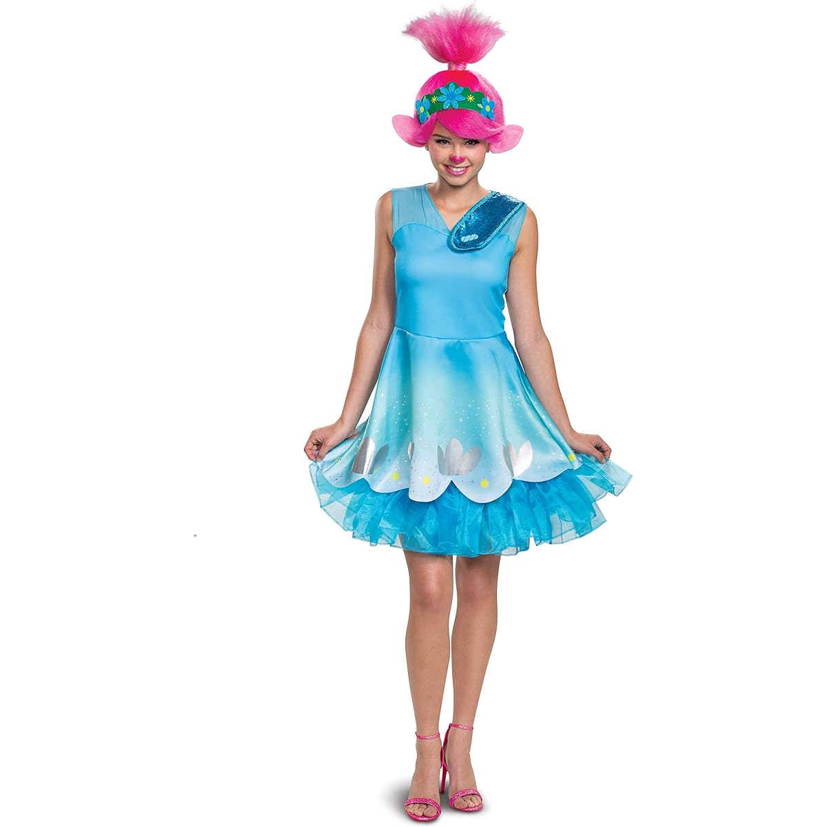 Disguise Women's Trolls Movie 2 Classic Poppy Adult Costume, Blue, Medium (8-10)