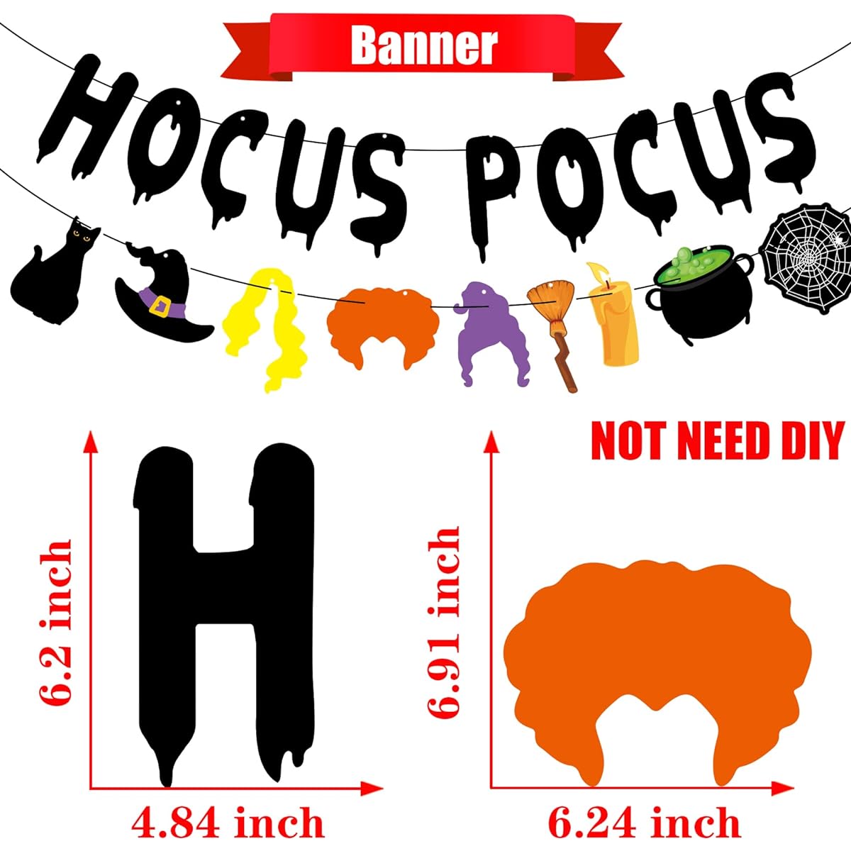 Hocus Pocus Halloween Party Decorations for Kids Hocus Pocus Balloon Set Orange Black Purple Balloons Halloween Birthday Party Baby Shower Decorations (hocus pocus)