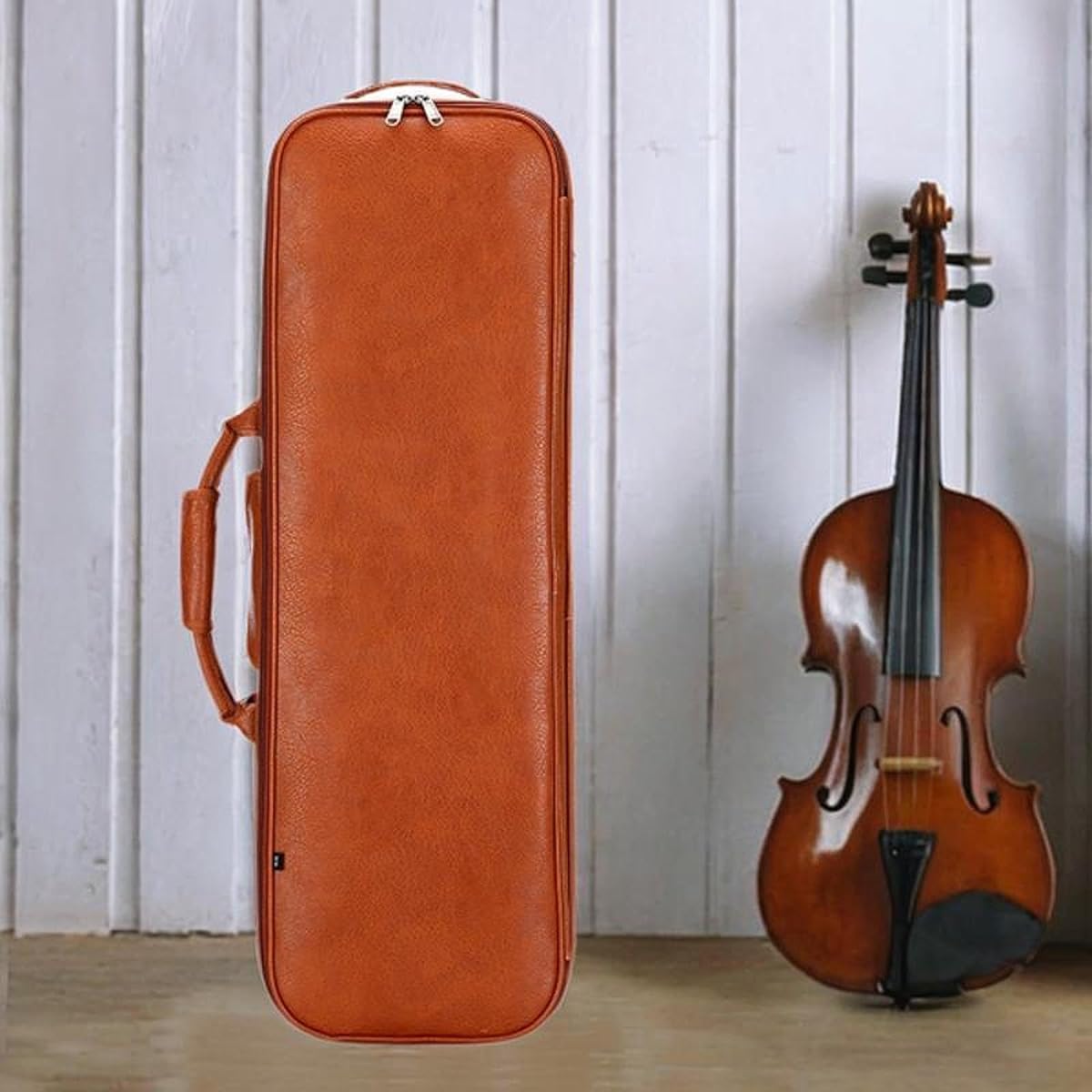 Harilla Kin Violin Storage Box Fiddle Handbag Full Size 4/4 Lightweight Instrument Case Violin Backpack for Violin Lovers, Brown