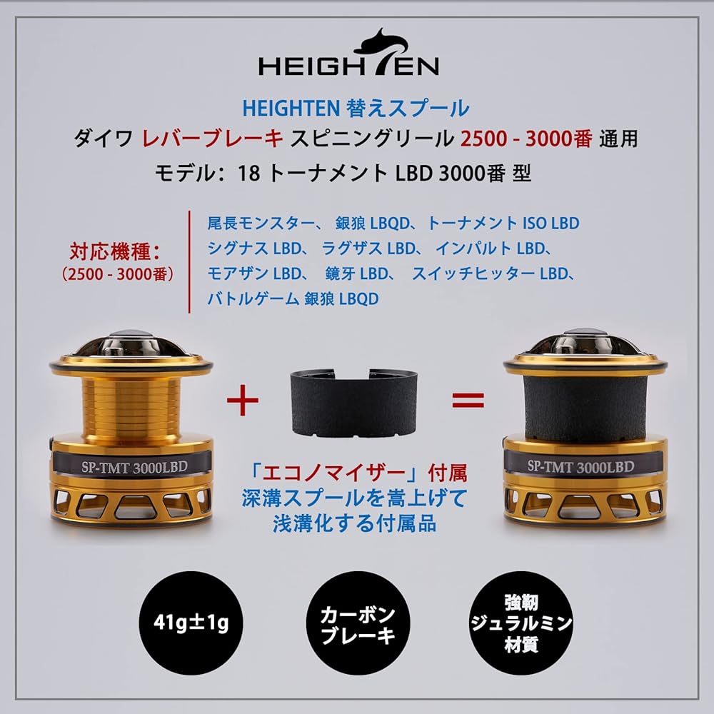 HEIGHTEN Reel Spool (Improved Type) DAIWA Daiwa Lever Brake Spinning Reel 2500 3000 Universal Replacement Spool Tournament Type