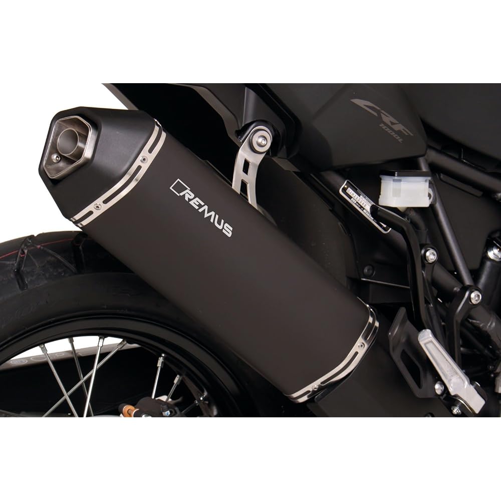 REMUS: HONDA CRF1000L Africa Twin Slip-on Muffler OKAMI Black Stainless Steel Silencer | 0914782 257016