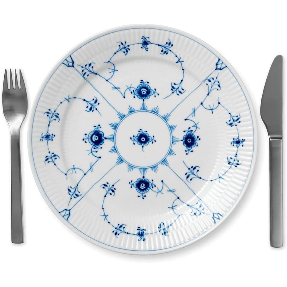 [Regular Imported Product] Royal Copenhagen Blue Fluted Plain Plate Dish 25cm Wedding Gift Present 1017201