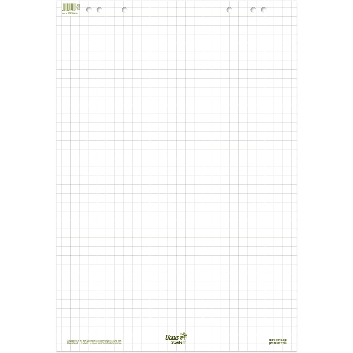 Ursus Flipchart Block 608580020 Checkered 68X99cm 80gsm Inch 5 Blocks 20 Sheets