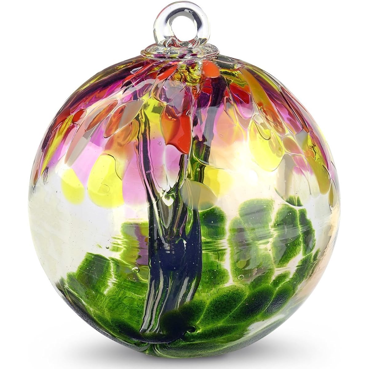 Spirit Tree Witch Ball "Seychelles" by Iron Art Glass Design