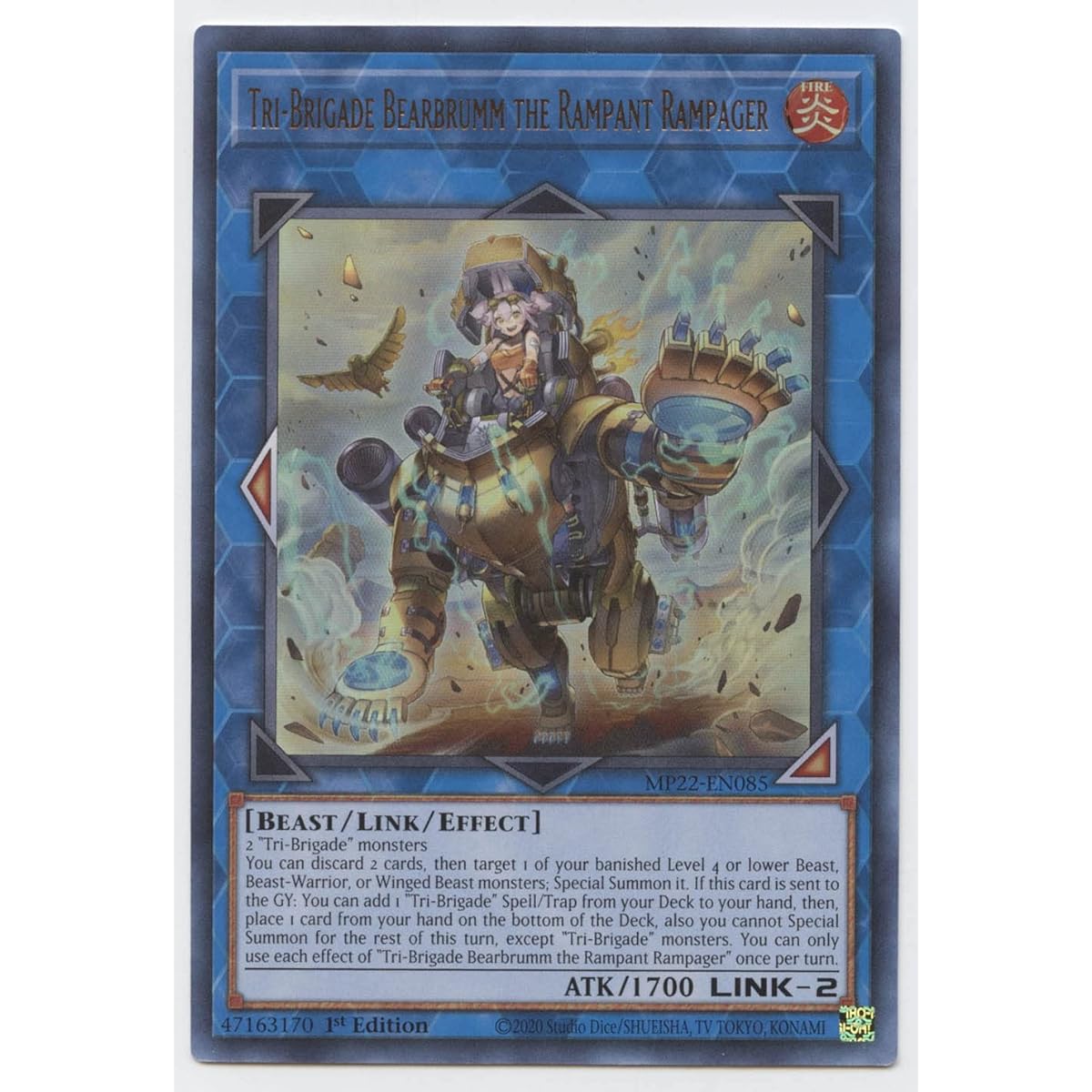 Tri-Brigade Bearbrumm The Rampant Rampager - MP22-EN085 - Ultra Rare - 1st Edition.