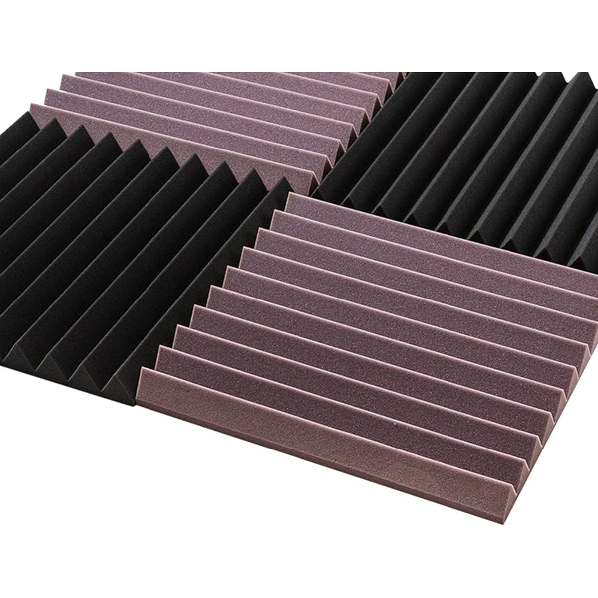 Studio Acoustic Panel, Striped Square Sound Absorbing Cotton Office Meeting Room Soundproofing Foam Panel Size: 50 x 50 x 50 cm (Black) (Brown)