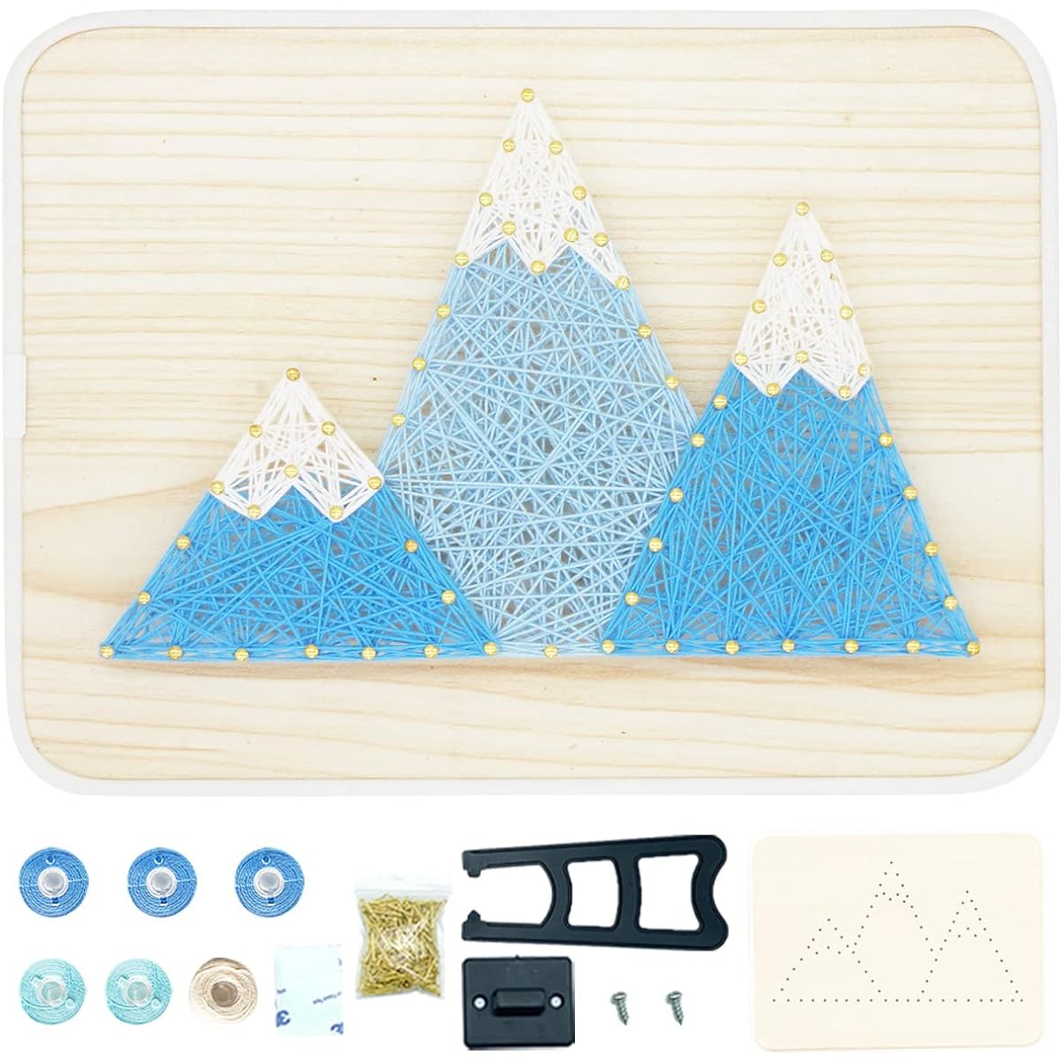 BAZIMA DIY String Art Kit for Beginners, DIY Snow Mountain Craft Kit, Unique Gift, Holiday Craft Kit