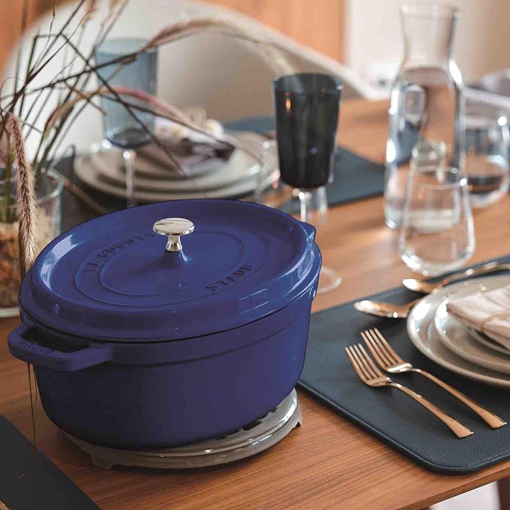 staub Pico Cocotte Oval 23cm Royal Blue Hand Cast Enamel Pot Oven Safe