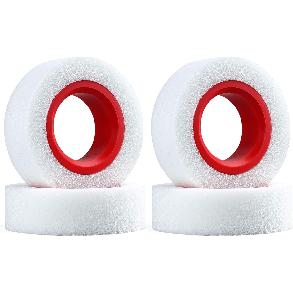 INJORA RC Tire Foam 4pcs 1.9inch 1.9inch Wheel Tires Dual Stage Soft Rubber Inner/Outer Foam Insert for RC Crawler Axle SCX10 90046 TRX4